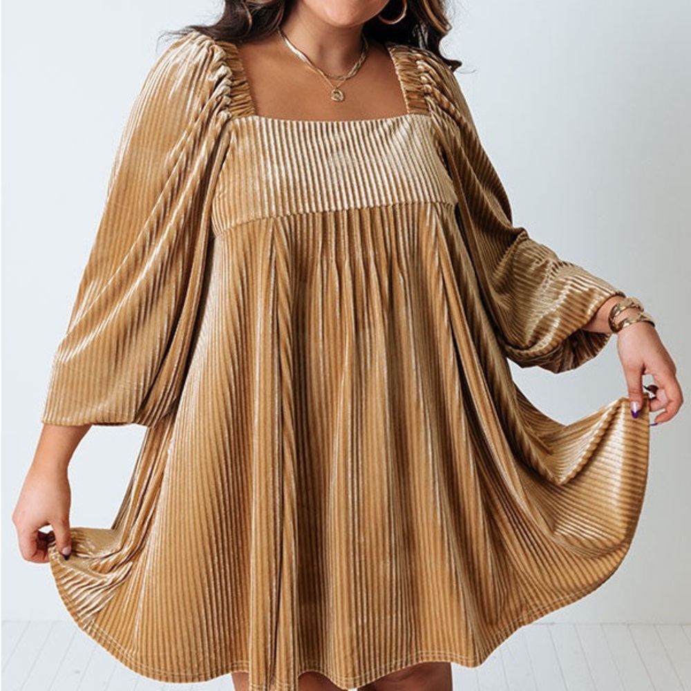 VELVET BABYDOLL DRESS